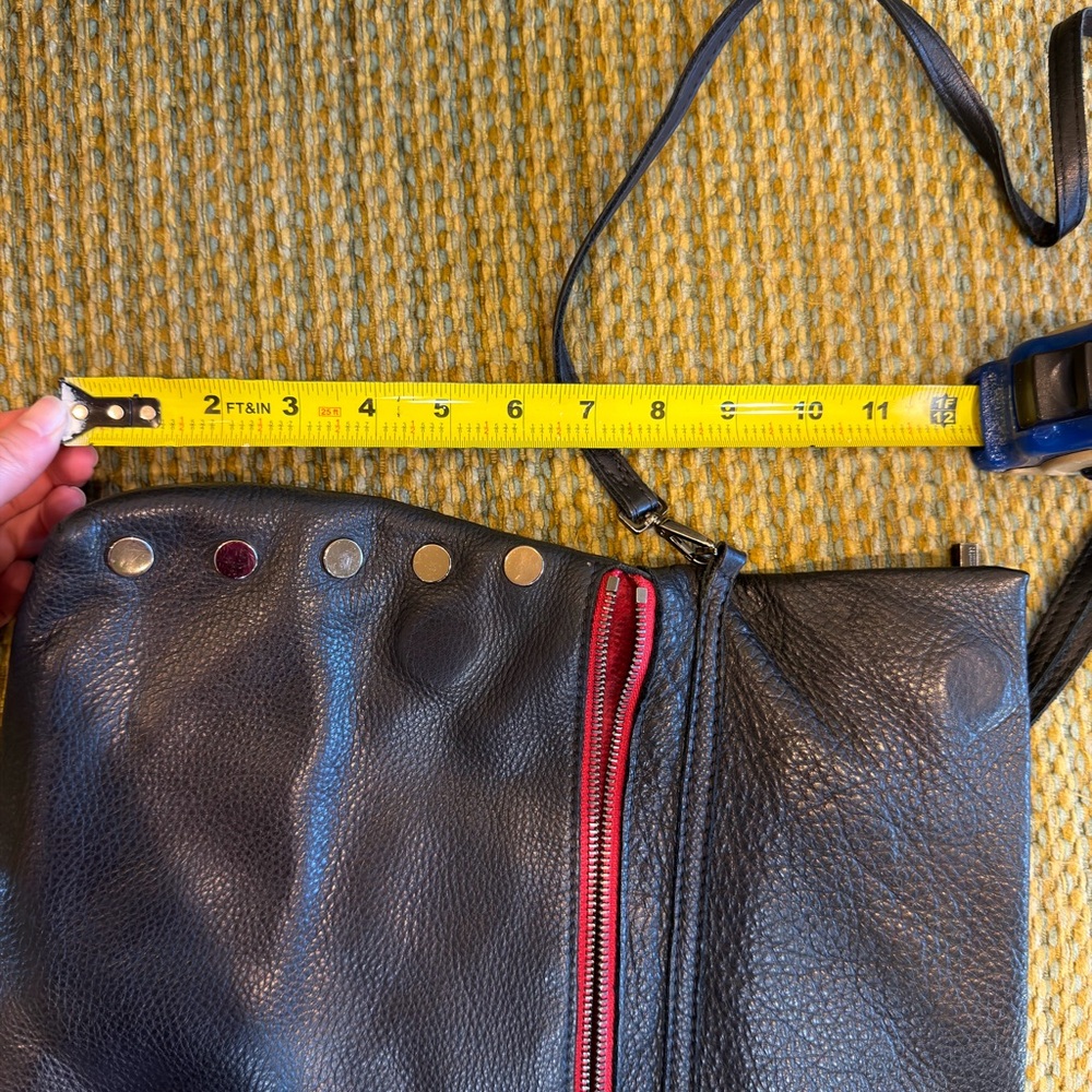Hammitt Los Angeles VIP Large Crossbody Black Gunmetal Grommets Red Zipper - Picture 15 of 16